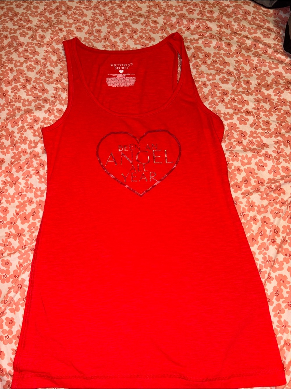 Victoria's Secret Red “Been An Angel All Year” tank